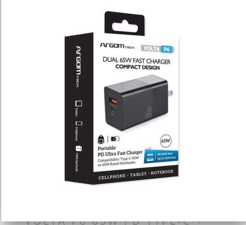 Argom Volta P8 3-Port 65W Type-C & USB Charging Block